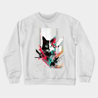 Cat Portrait: Lord Whisker's Abstract Realm Crewneck Sweatshirt